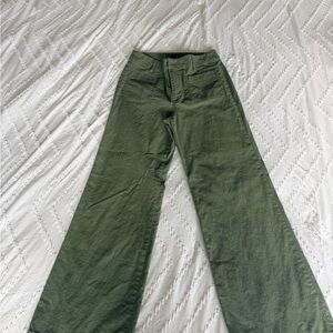 J Crew Lizzy Olive Green Wide-Leg Pants